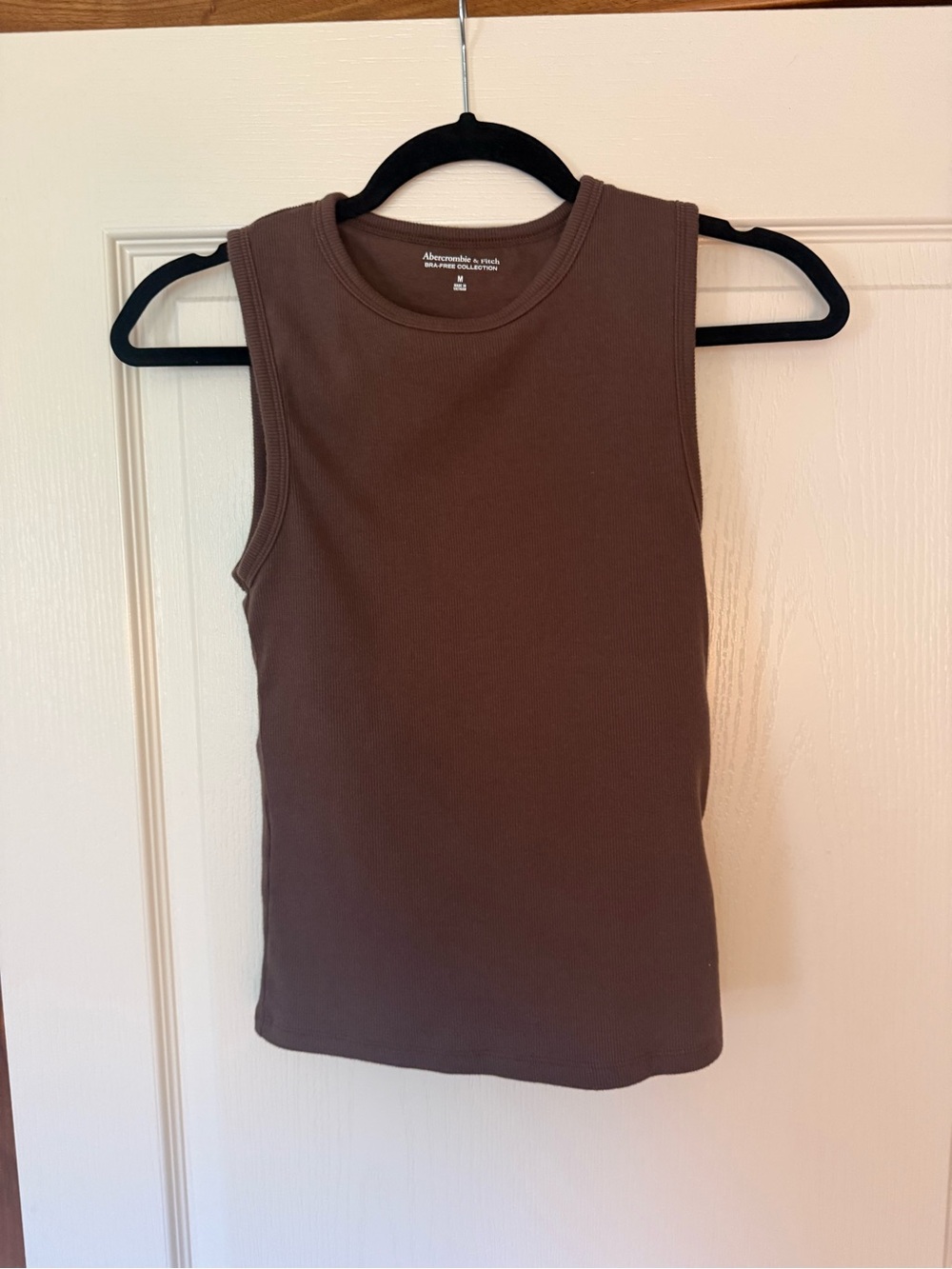 Abercrombie & Fitch Bra-Free Ribbed Tank Top — Brown - Picture 2 of 3